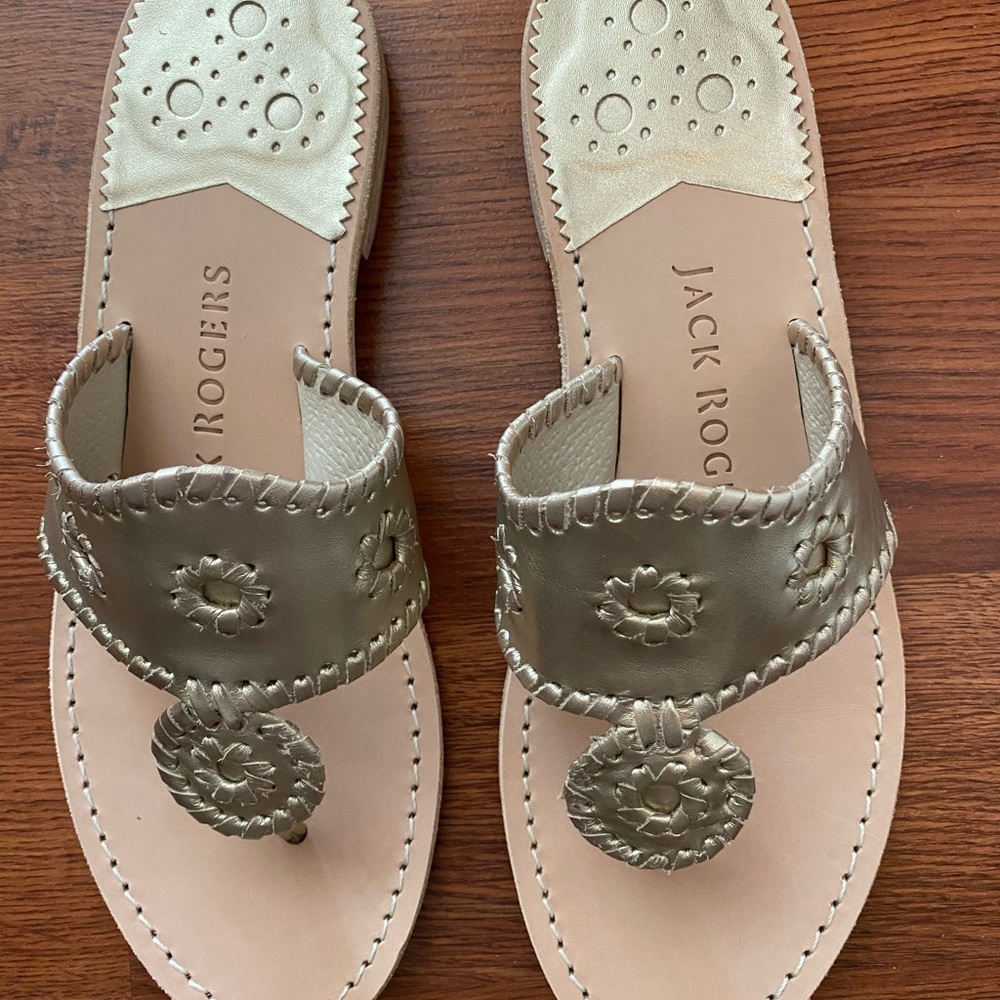Jack Rogers gold sandals